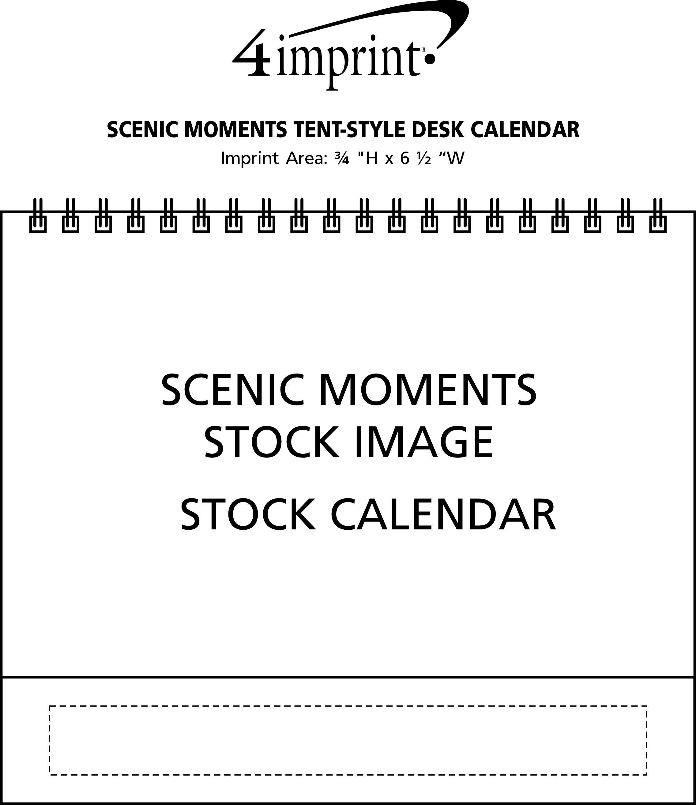 Imprint Area of Scenic Moments Tent-Style Desk Calendar