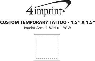 Imprint Area of Custom Temporary Tattoo - 1-1/2" x 1-1/2"