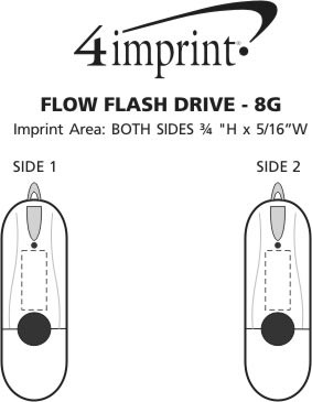Imprint Area of Flow Flash Drive - 8GB