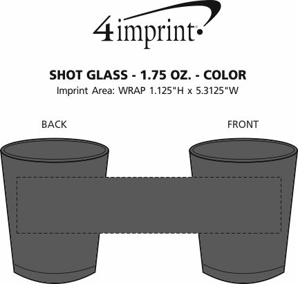 Imprint Area of Shot Glass - 1.75 oz. - Color