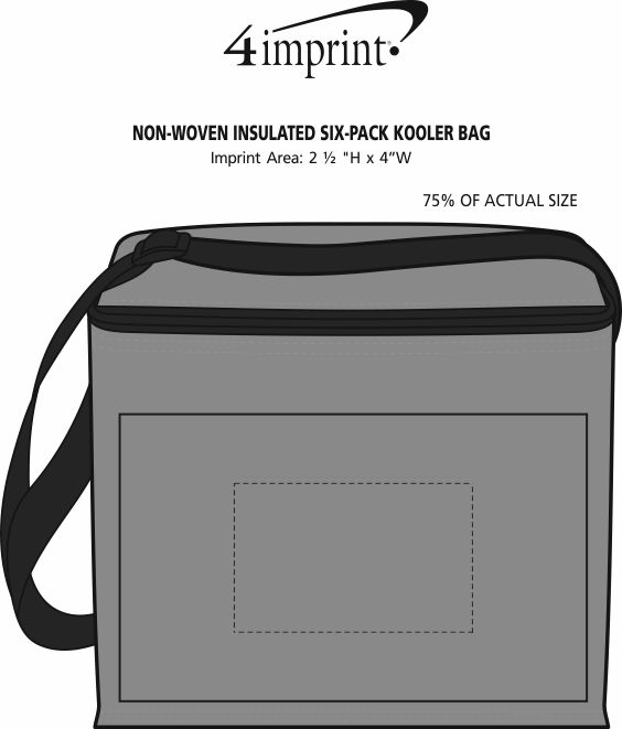 Imprint Area of Non-Woven Insulated 6-Pack Kooler Bag
