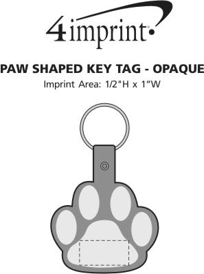 Imprint Area of Paw Shaped Keychain - Opaque