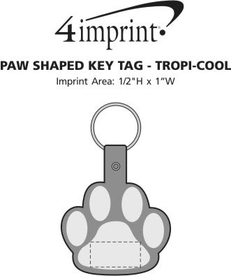 Imprint Area of Paw Shaped Keychain - Translucent