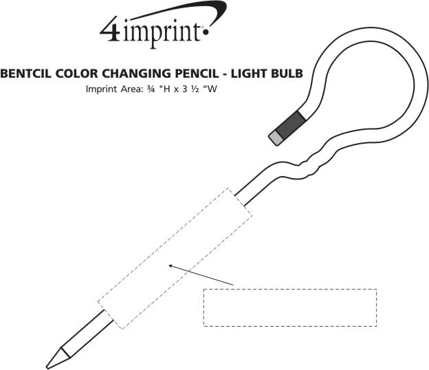 Imprint Area of Bentcil Color Changing Pencil - Lightbulb