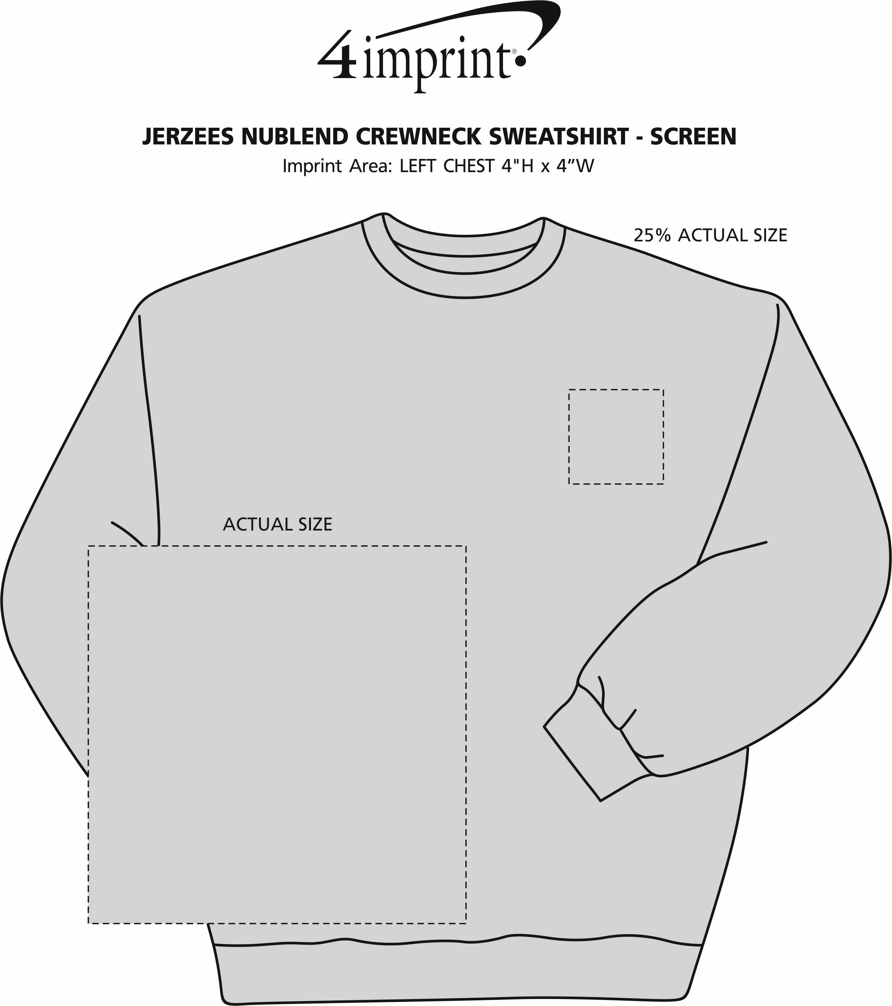 Imprint Area of Jerzees NuBlend Crewneck Sweatshirt - Screen