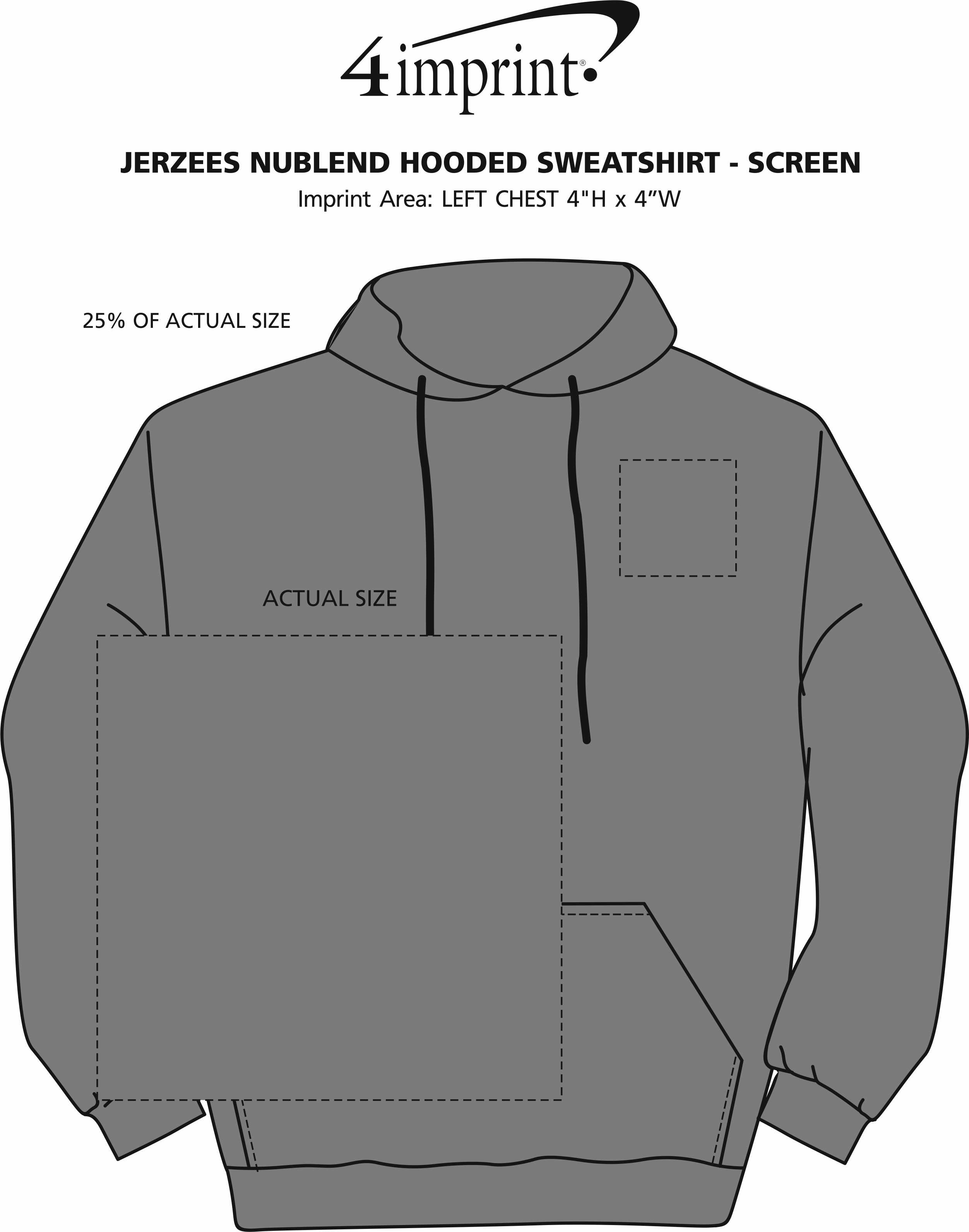 Imprint Area of Jerzees NuBlend Hooded Sweatshirt - Screen