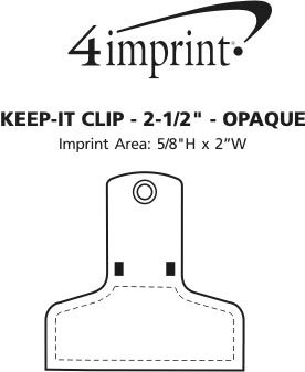 Imprint Area of Keep-it Clip - 2-1/2" - Opaque