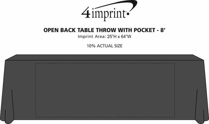 Imprint Area of Serged Open-Back Table Throw with Pocket - 8'