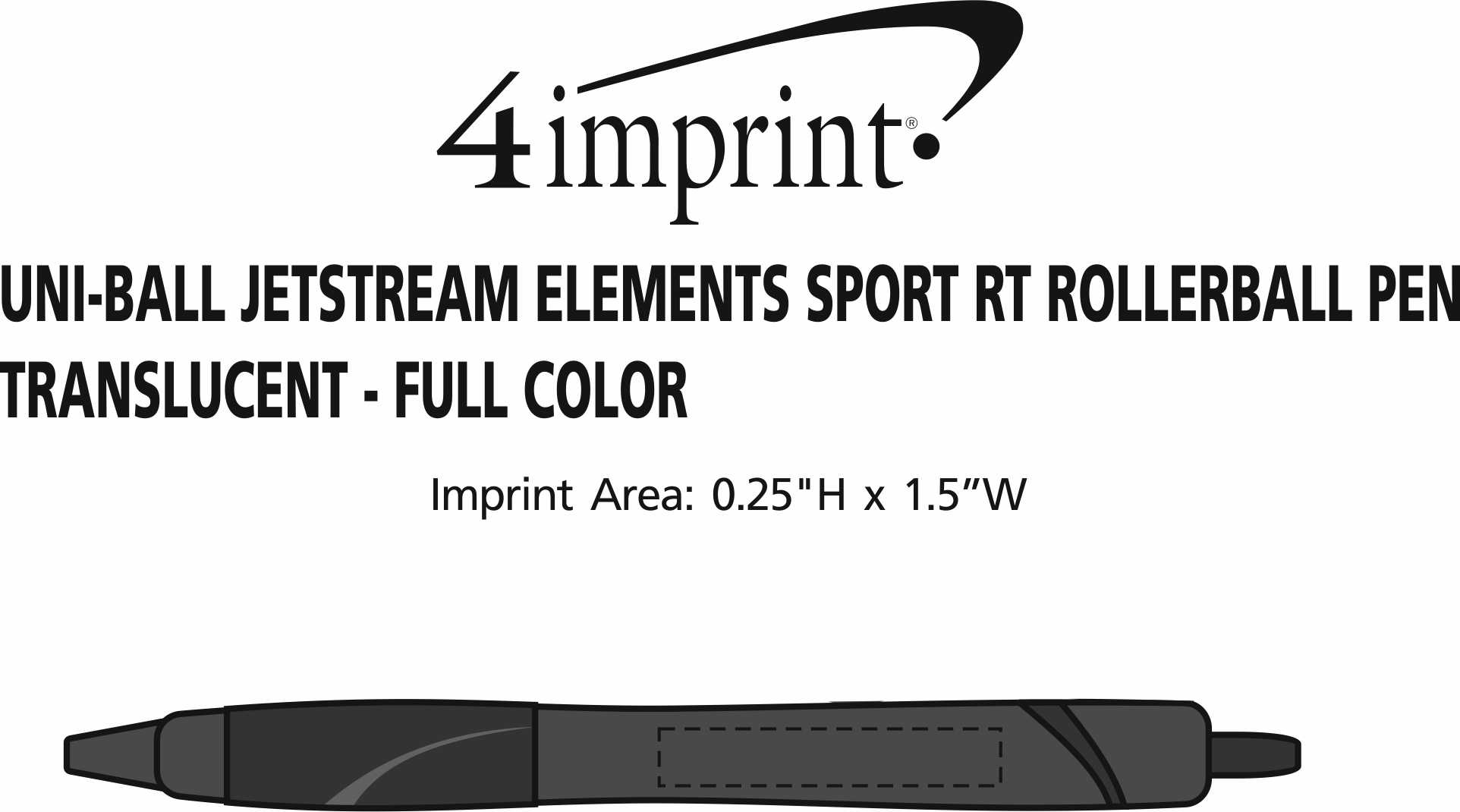 Imprint Area of uni-ball Jetstream Elements Sport RT Rollerball Pen - Translucent - Full Color