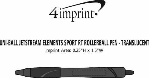 Imprint Area of uni-ball Jetstream Elements Sport RT Rollerball Pen - Translucent