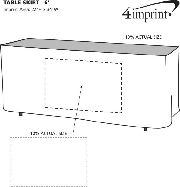 Imprint Area of Hemmed Table Skirt - 6'