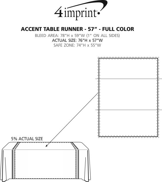 Serged Accent Table Runner 57" Full Color 10270057FC
