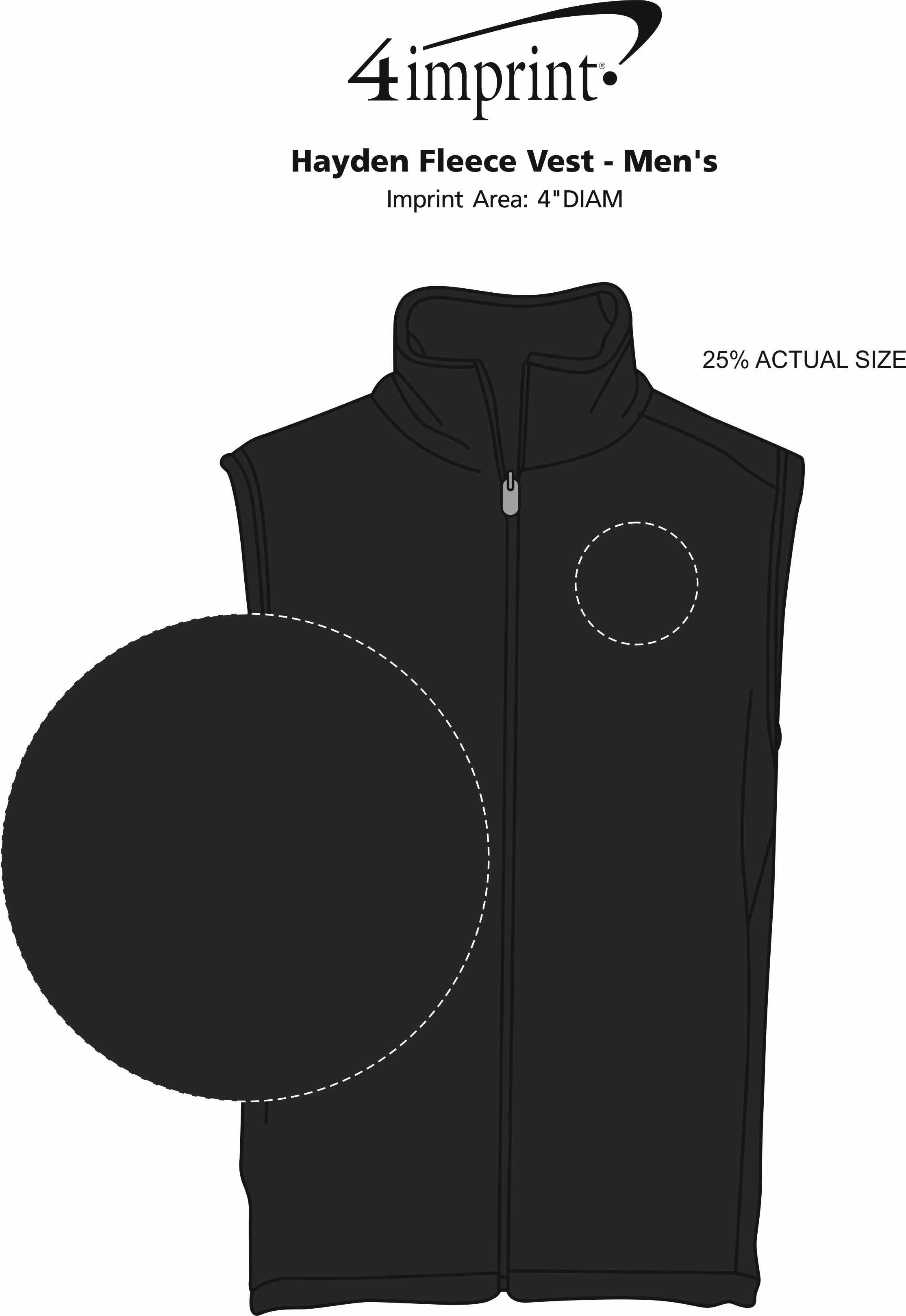 Imprint Area of Hayden Fleece Vest - Men's