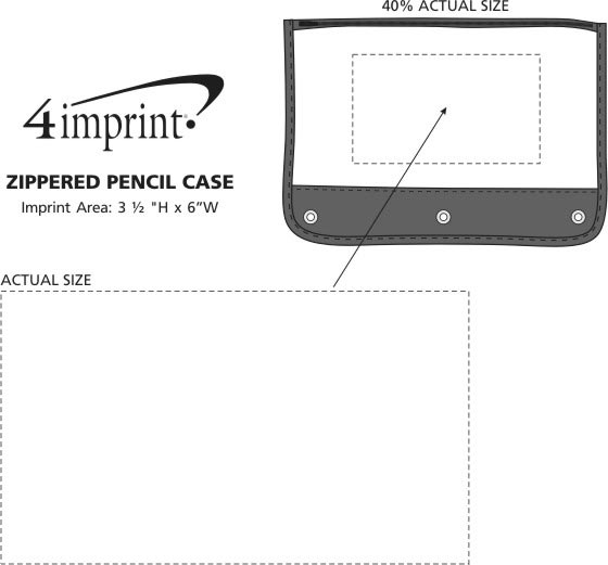 Imprint Area of Zippered Pencil Case