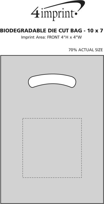 Imprint Area of Reinforced Handle Plastic Bag - 10" x 7-1/2"
