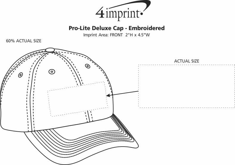 Imprint Area of Pro-Lite Deluxe Cap - Embroidered