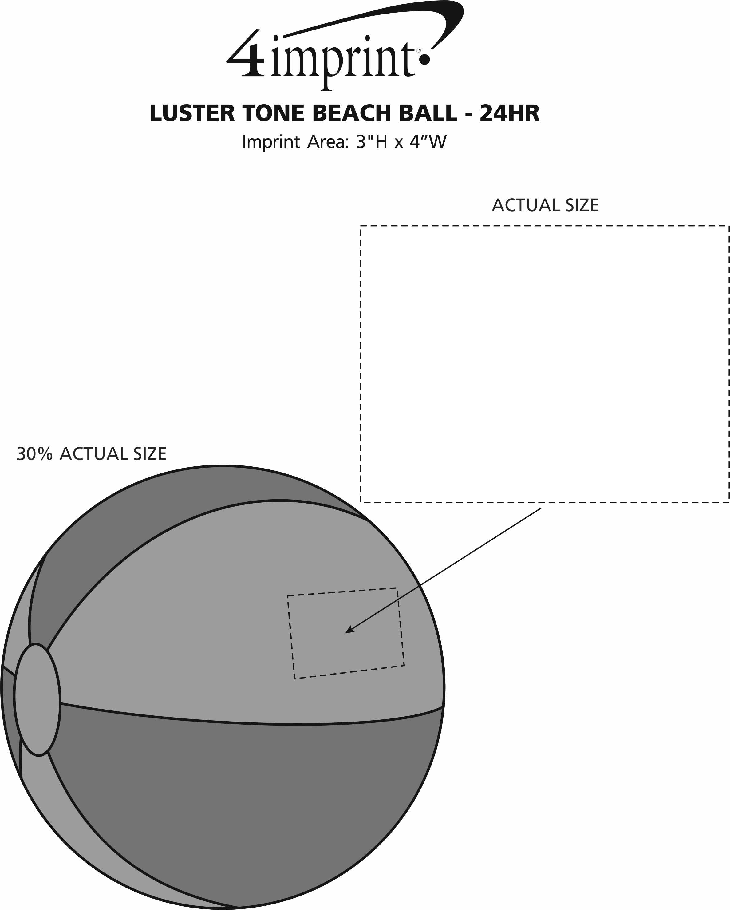 Imprint Area of Luster Tone Beach Ball - 24 hr