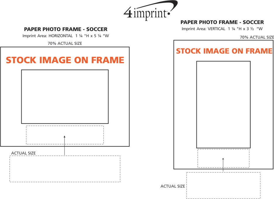 Imprint Area of Paper Photo Frame - Soccer
