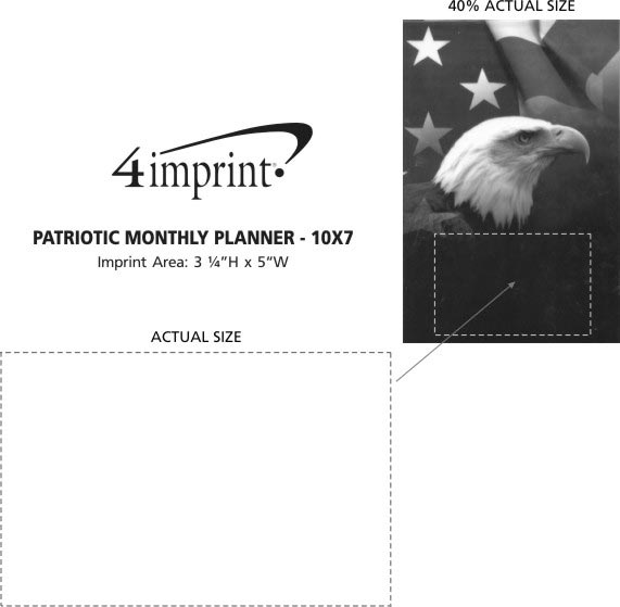 Imprint Area of Patriotic Monthly Planner - 10x7