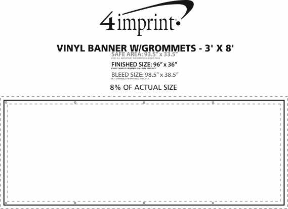 Imprint Area of Vinyl Banner with Grommets - 3' x 8'