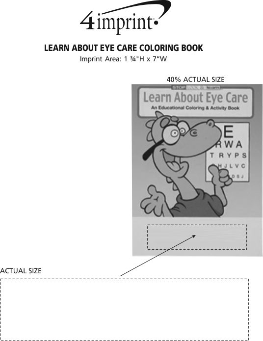 Imprint Area of Learn About Eye Care Coloring Book