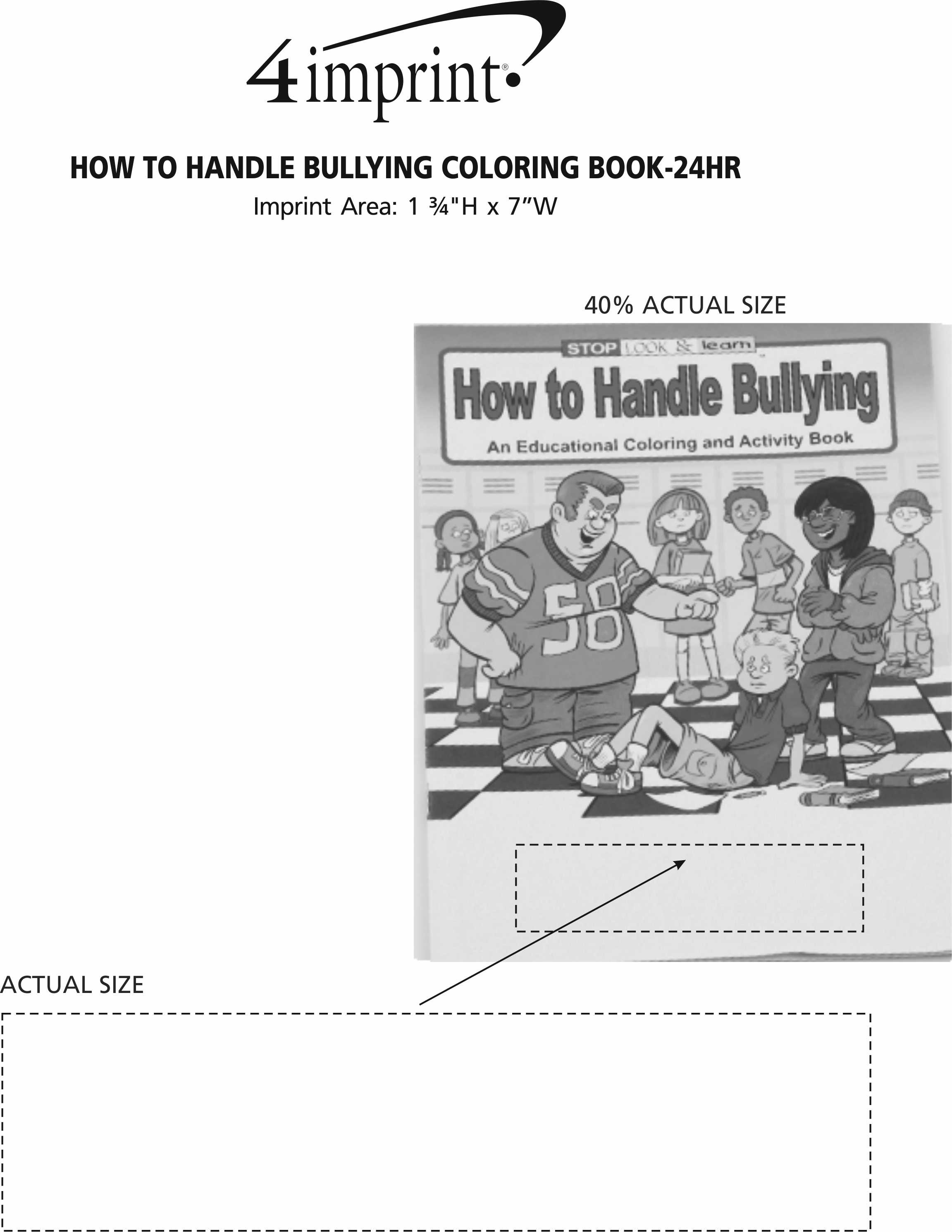 Imprint Area of How to Handle Bullying Coloring Book - 24 hr