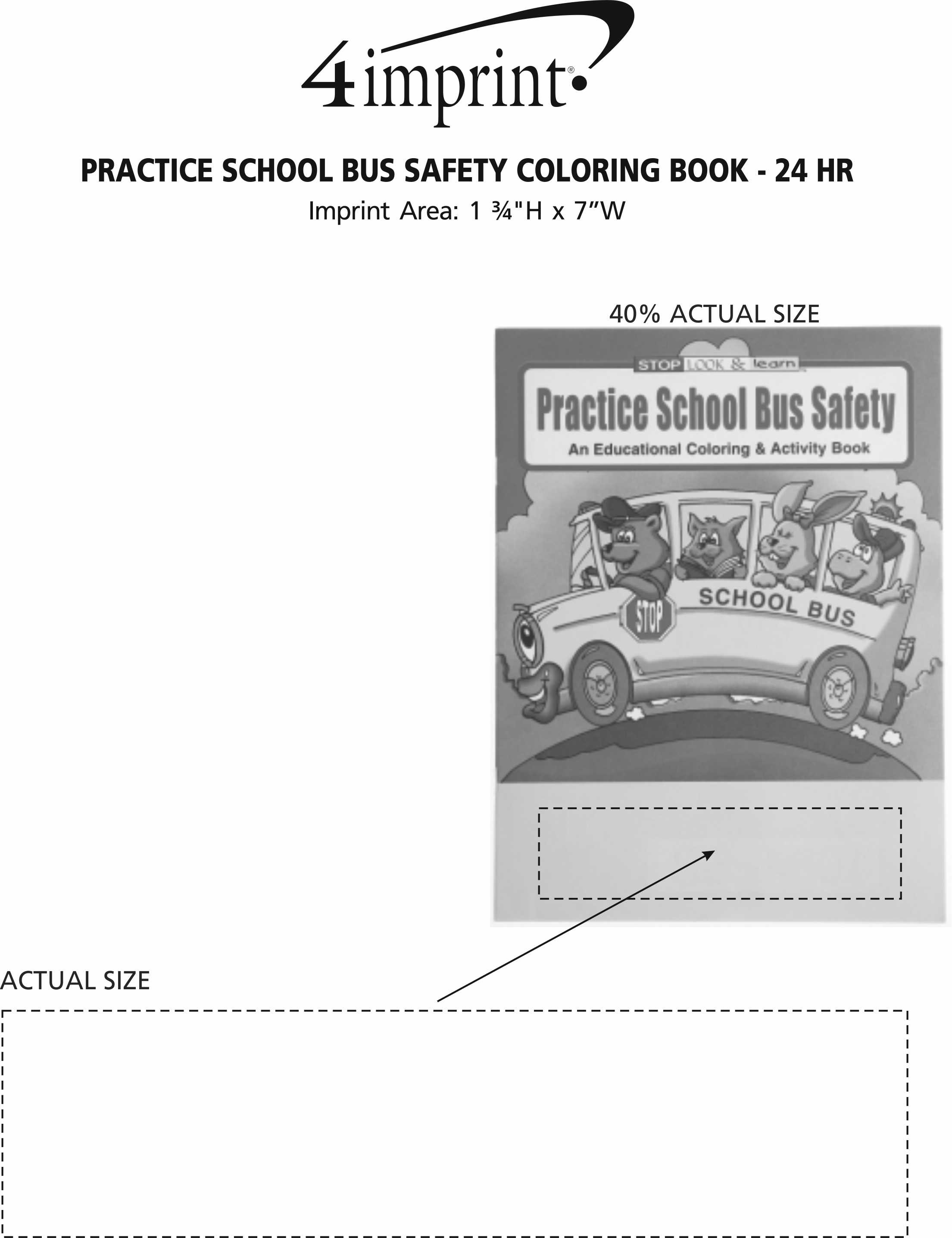 Imprint Area of Practice School Bus Safety Coloring Book - 24 hr