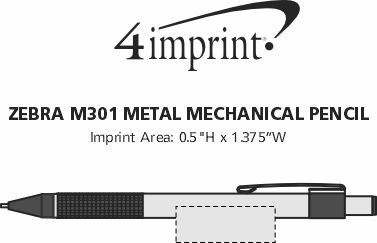 Imprint Area of Zebra M301 Metal Mechanical Pencil