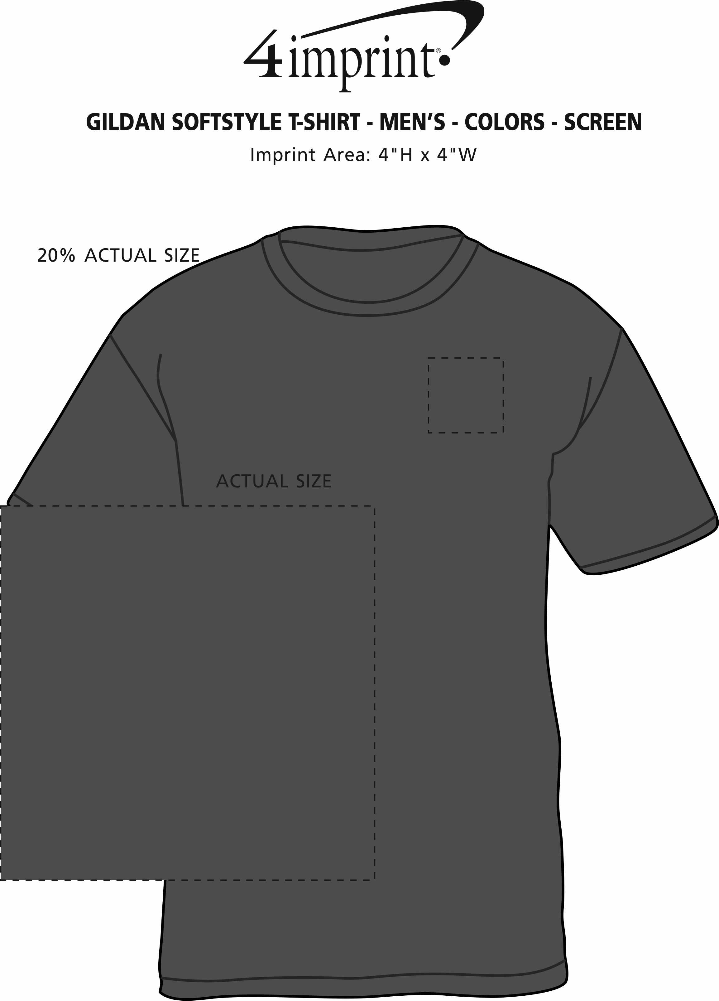 Imprint Area of Gildan Softstyle T-Shirt - Men's - Colors - Screen