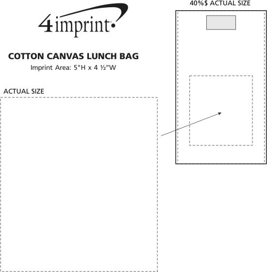 Imprint Area of Cotton Canvas Lunch Bag