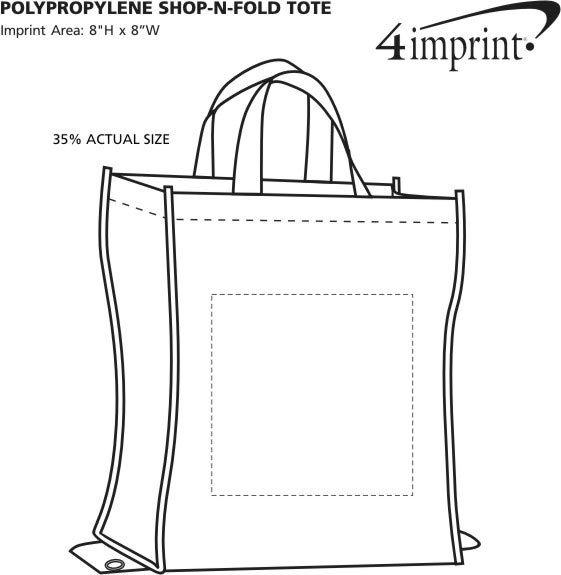Imprint Area of Polypropylene Shop-N-Fold Tote