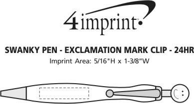 Imprint Area of Swanky Pen - Exclamation Point Tie - 24 hr