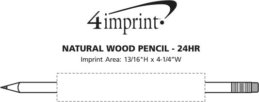 Imprint Area of Natural Wood Pencil - 24 hr
