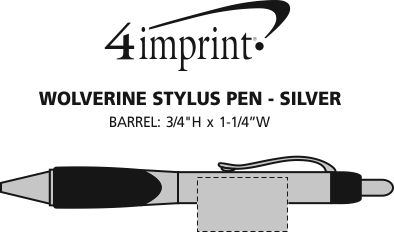 Imprint Area of Wolverine Stylus Pen - Silver