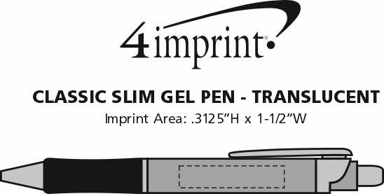 Imprint Area of Classic Slim Gel Pen - Translucent