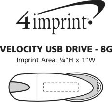 Imprint Area of Velocity USB Drive - 8GB