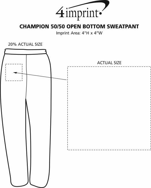 Imprint Area of Champion 50/50 Open Bottom Sweatpants