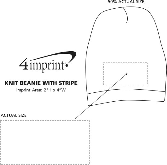 Imprint Area of Knit Beanie with Stripe
