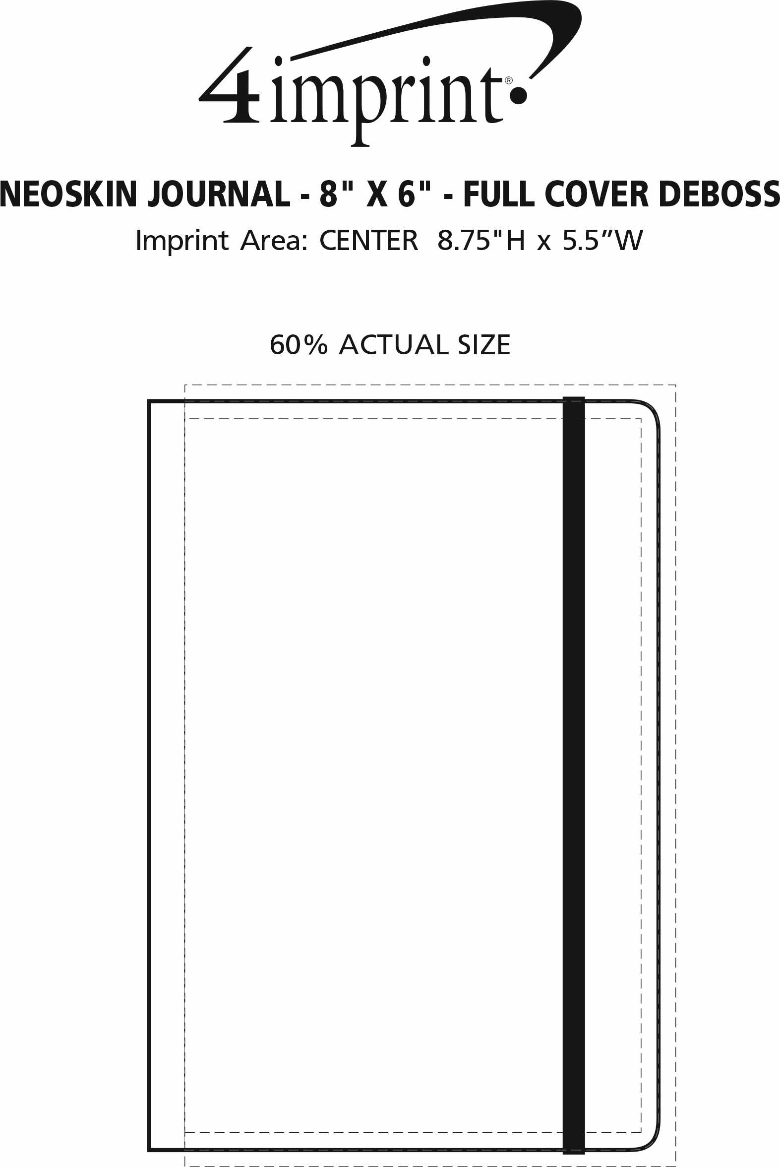 Imprint Area of Neoskin Journal - 8" x 6" - Full Cover Deboss