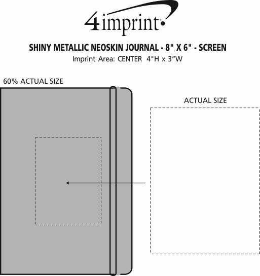Imprint Area of Shiny Metallic Neoskin Journal - 8" x 6" - Screen