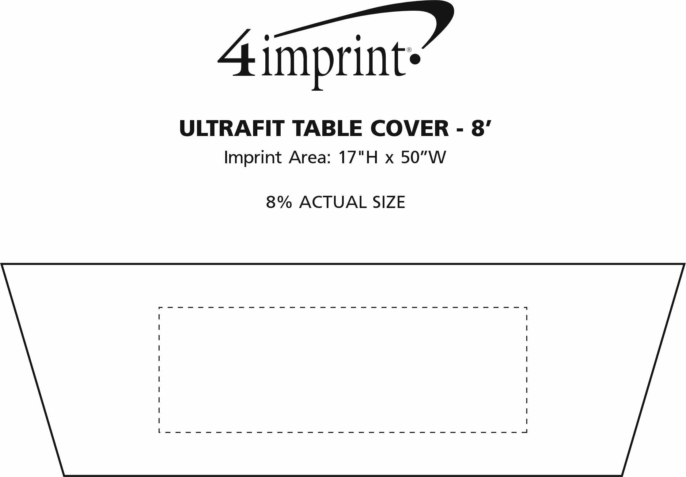 Imprint Area of Hemmed Closed-Back UltraFit Table Cover - 8'
