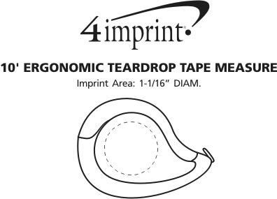 Imprint Area of 10' Ergonomic Teardrop Tape Measure