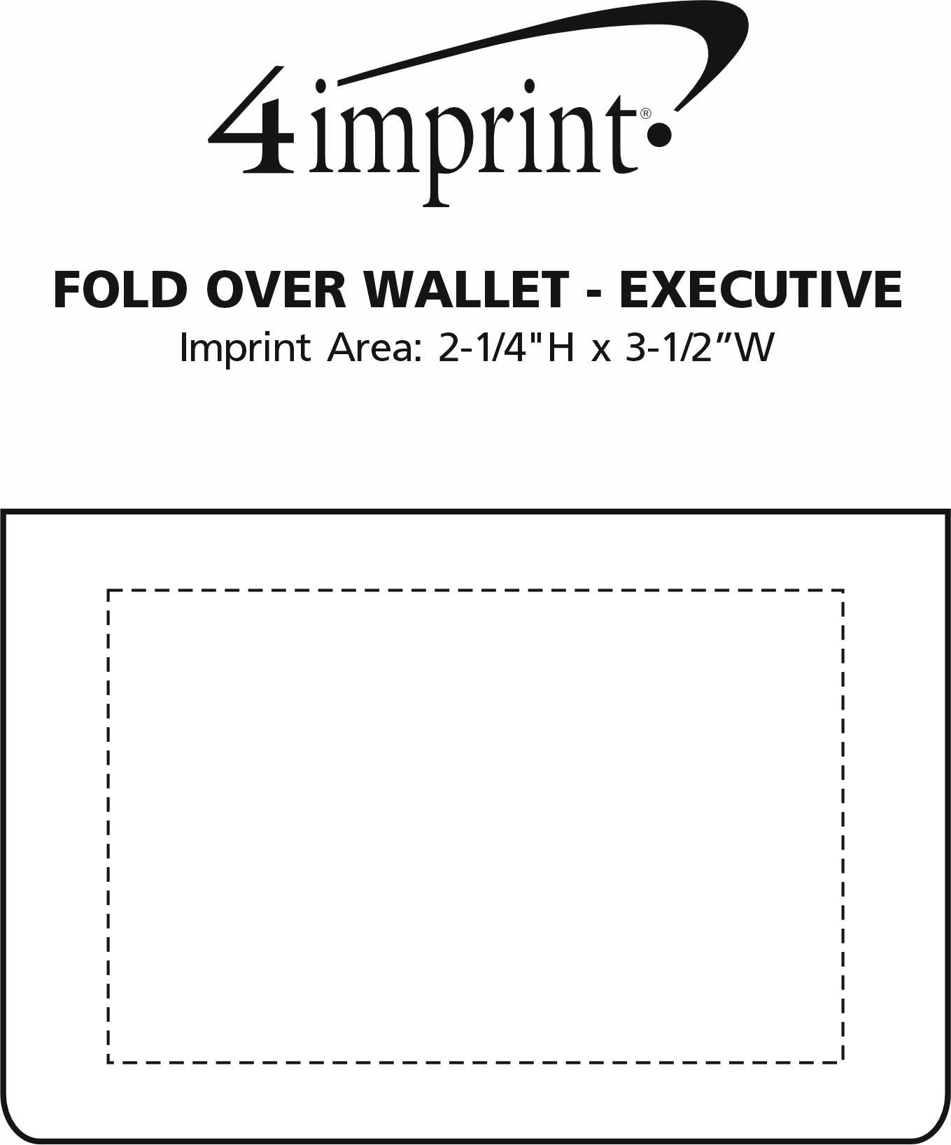 Imprint Area of Fold Over Wallet - Executive
