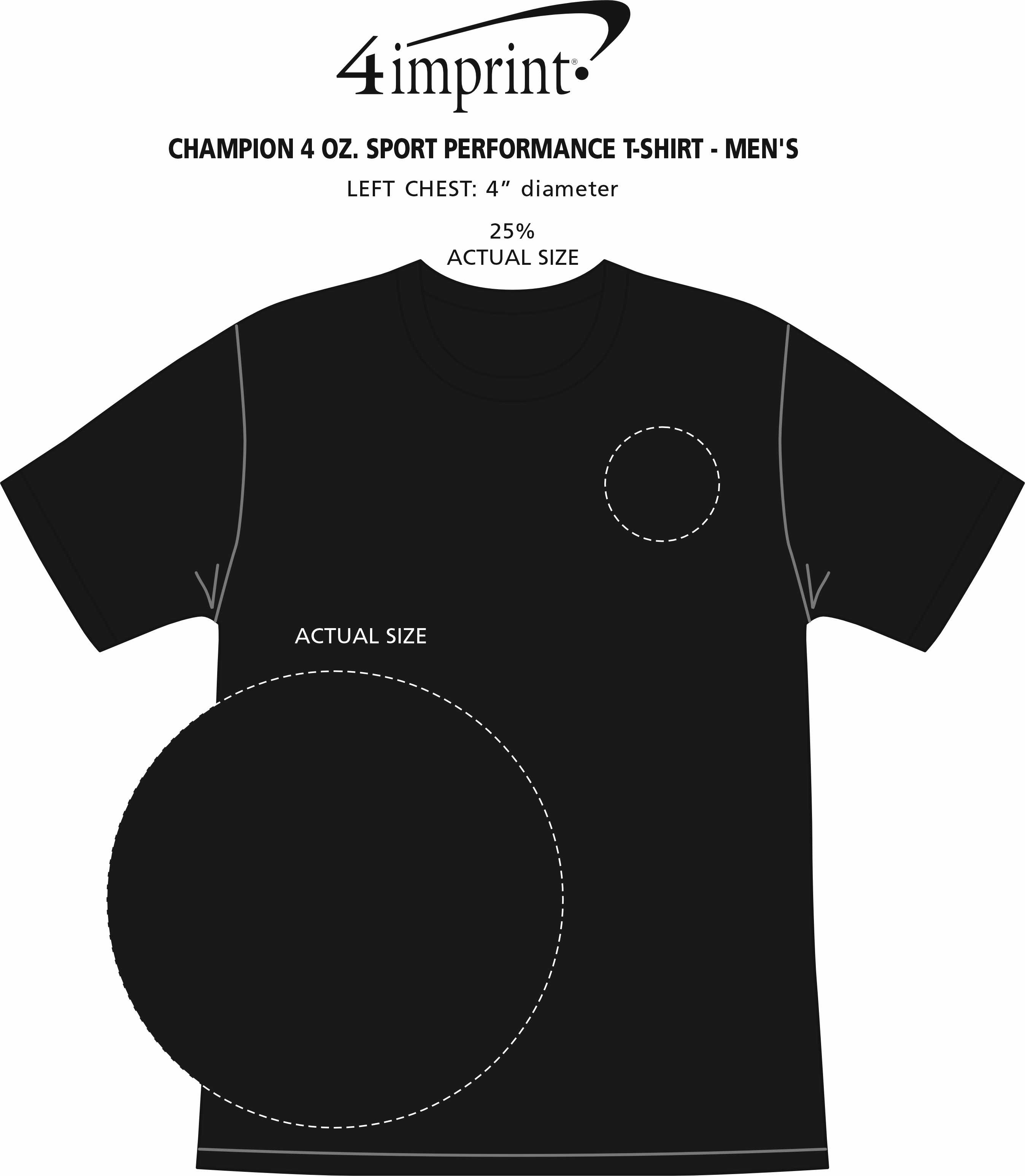 Imprint Area of Champion Double Dry Performance T-Shirt - Men's - Embroidered