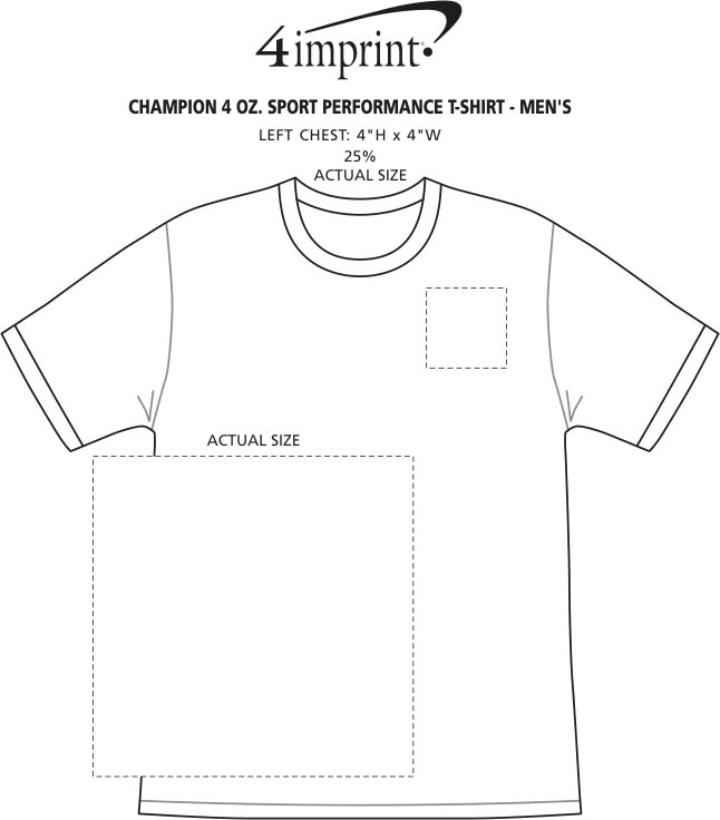 Imprint Area of Champion Double Dry Performance T-Shirt - Men's