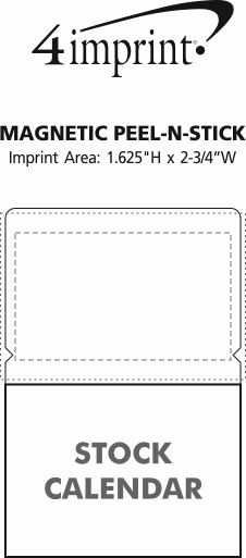 Imprint Area of Magnetic Peel-n-Stick Calendar