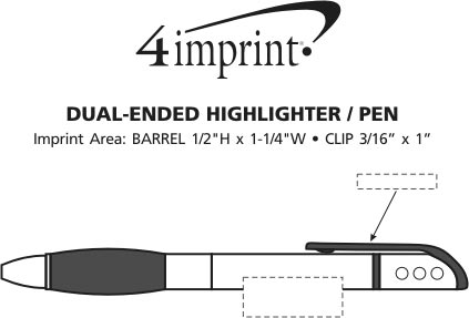 Imprint Area of Dual-Ended Pen/Highlighter