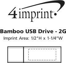 Imprint Area of Bamboo USB Drive - 2GB