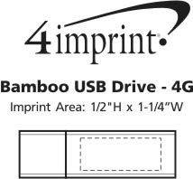 Imprint Area of Bamboo USB Drive - 4GB