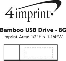 Imprint Area of Bamboo USB Drive - 8GB